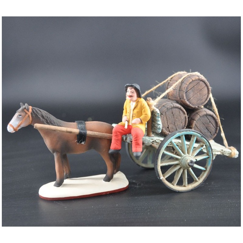 Homme Ã  la charette de tonneaux