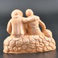 Couple de vieux assis brut Couple de vieux assis brut